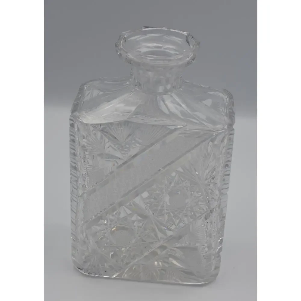 1901c. Hand Cut American Brilliant Period Crystal Liquor Wine Decanter / Carafe